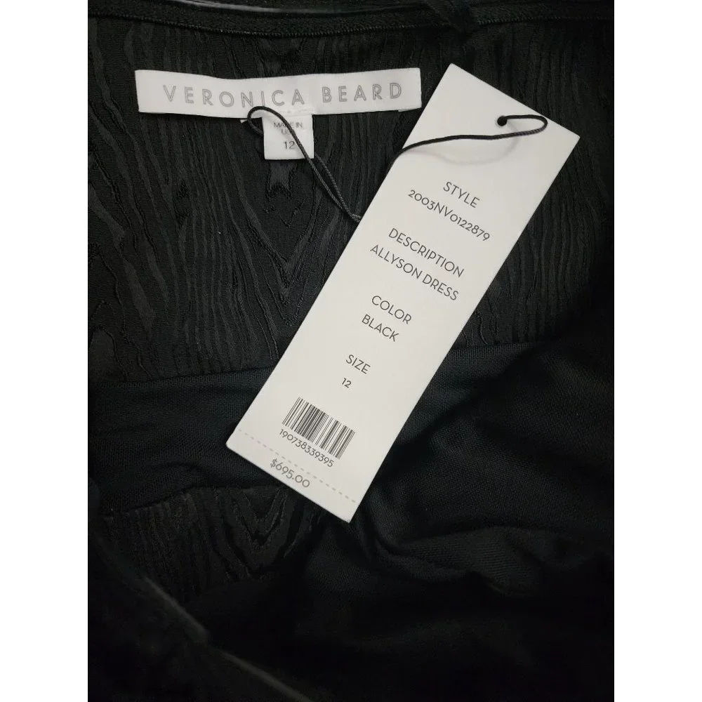 Veronica Beard NWT Strapless Black Dress 12 Peplum Allyson Silver Zip - Picture 5 of 6
